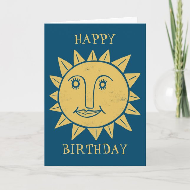 Carte BONJOUR D'ANNIVERSAIRE Bleu (Devant)