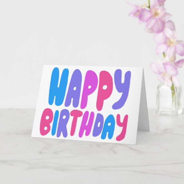 Carte BONJOUR D'ANNIVERSAIRE Colorful Bubble Lettres Ann (Orchidée)