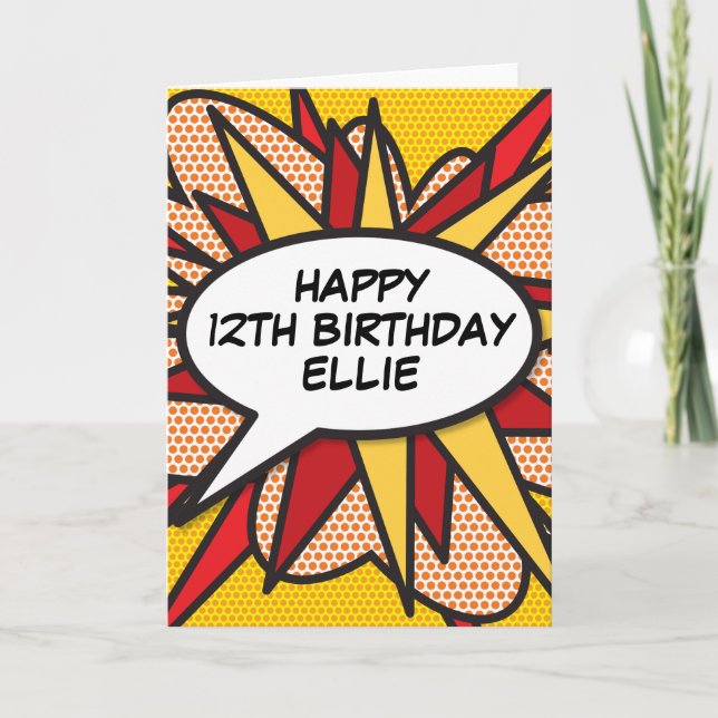 Carte BONJOUR D'ANNIVERSAIRE Comic Book (Devant)