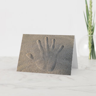 Carte Bonjour dans le sable