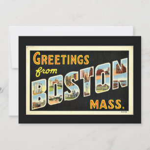 Carte Bonjour depuis Boston, messe.