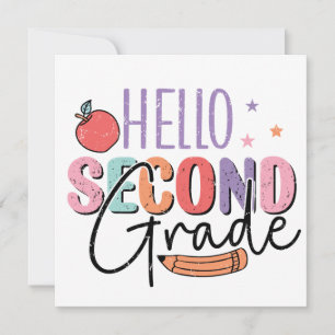 Carte Bonjour Deuxième année de retour à l'école