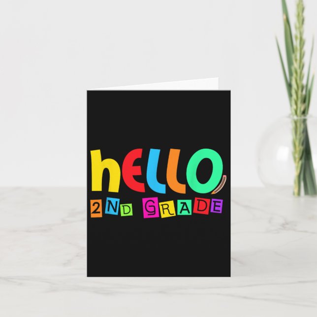 Carte Bonjour Deuxième Année De Retour À L'École Pour L' (Devant)
