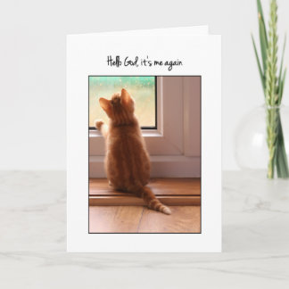 Carte Bonjour Dieu, c'est encore moi chaton Vide à l'in