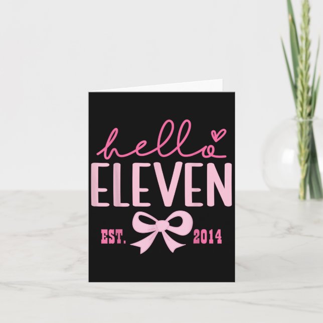 Carte Bonjour Eleven Est 2014 Rose Coquette Arc 11e Nais (Devant)