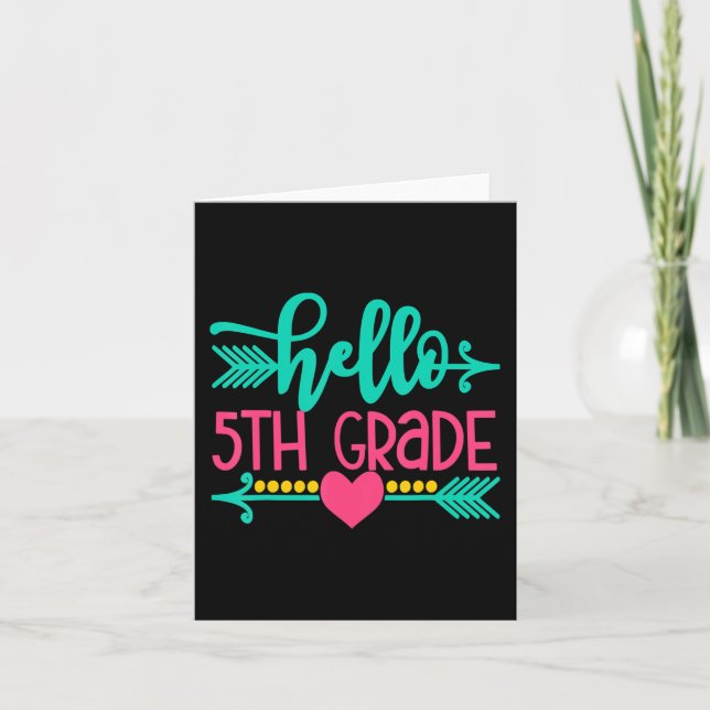 Carte Bonjour Filles de 5e année Retour à l'école Cadeau (Devant)