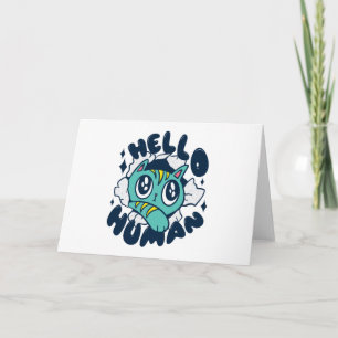 Carte Bonjour homme Cute Cat