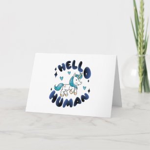 Carte Bonjour humain Lovely Unicorn