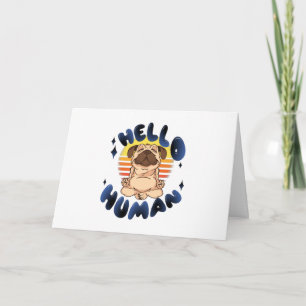 Carte Bonjour humain Méditer chien de yoga
