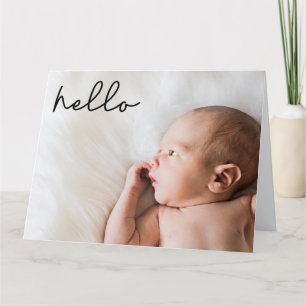 Carte Bonjour Introduire la naissance de bébé avec Photo