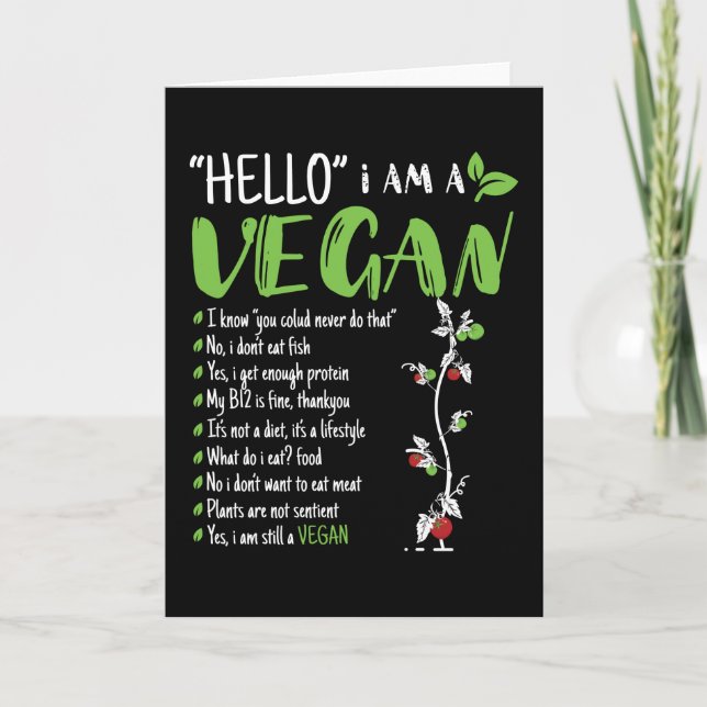 Carte Bonjour, je suis Vegan (Devant)