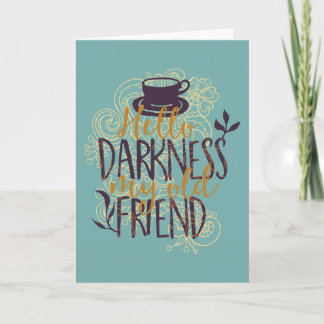 Carte Bonjour obscurité mon buveur d'amants de café de
