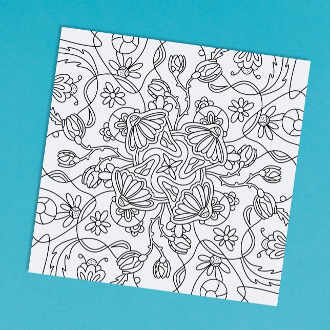 Carte Bonjour Printemps : Colorez votre propre fleur (Créateur téléchargé)