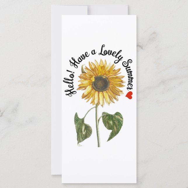Carte Bonjour ! Profitez d'un été agréable - tournesol V (Devant)