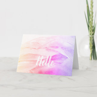 Carte Bonjour Rainbow Watercolor Card