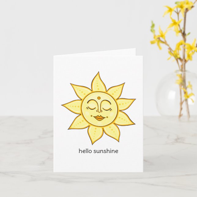 Carte Bonjour Sunshine (Fleur jaune)