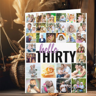 Carte Bonjour Trente 30 Photos Grille Collage Grand Anni