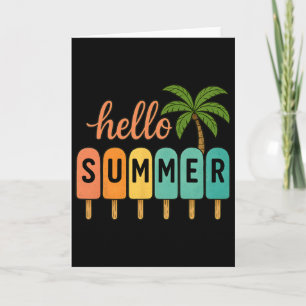 Carte Bonjour Vacances Été Plage Crème Glacée Popsicle G