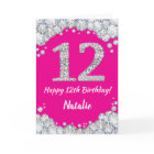 Bonne 12e anniversaire Hot rose et Parties scintil