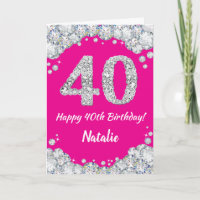 Bonne 40e anniversaire Hot rose et Parties scintil