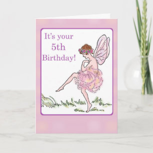 Carte Bonne 5e fête d'anniversaire pour fille