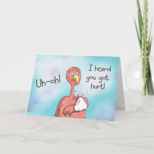 Carte Bonne amélioration Bientôt Blessure Flamant rose r