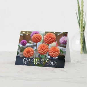 Carte Bonne amélioration Bientôt Dahlia Rose Toscane #1