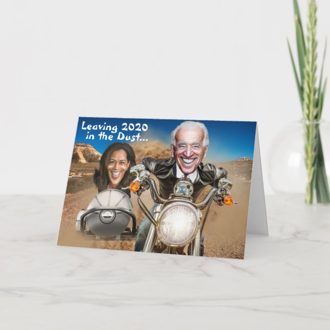 Carte Bonne année 2021, Biden & Harris Bikers (Devant)