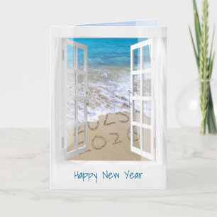 Carte Bonne année 2025 Beach Window