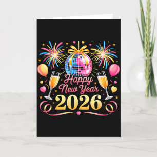 Carte Bonne année 2026 Nouvel An Eve Soirée de compte à