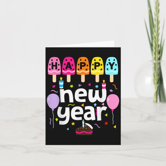 Carte Bonne année 2026 Nouvel An Soirée Enfants Filles (Devant)