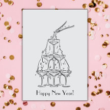 Bonne année Champagne Tower Salutation