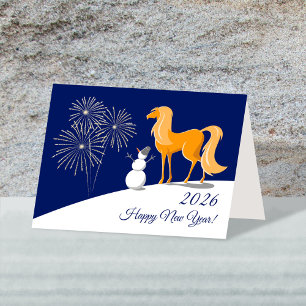 Carte Bonne année chinoise du Cheval de Feu 2026