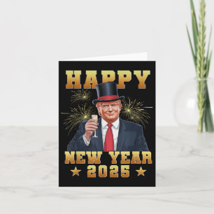 Carte Bonne année drôle Trump 2025 Uni-adultes Trump S