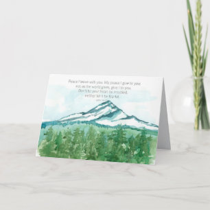 Carte Bonne année Écriture Bible Montagnes d'hiver