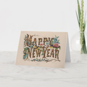Carte Bonne Année, Impression Vintage Currier & Ives