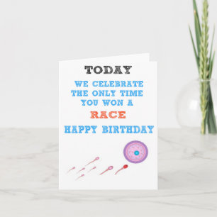 Carte Bonne Anniversaire Funny Sperm Race