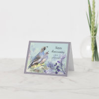 Bonne Anniversaire Great Couple California Quail