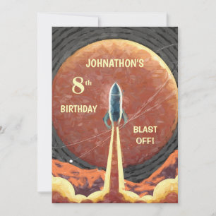 Carte Bonne Anniversaire Rocket Space Fun Universe Card