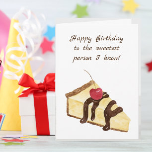 Carte Bonne aquarelle d'anniversaire Chocolat au gâteau