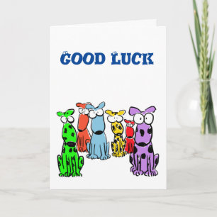 Carte Bonne chance avec les chiens de bandes dessinées