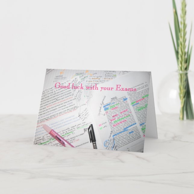Carte Bonne chance avec vos examens (Devant)