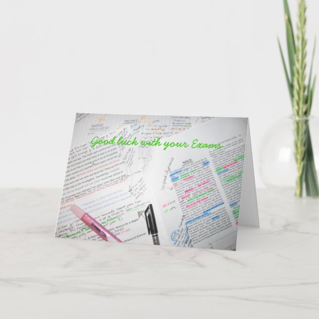Carte Bonne chance avec vos examens (Devant)