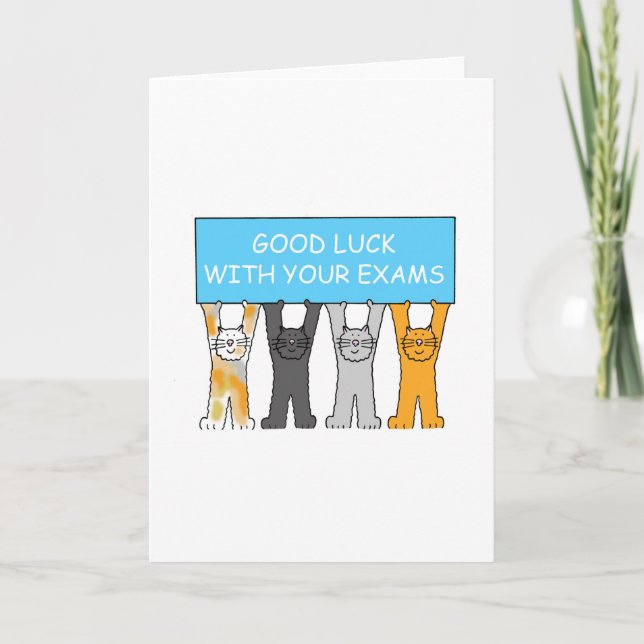 Carte Bonne chance avec vos examens Cartographie Chats (Devant)
