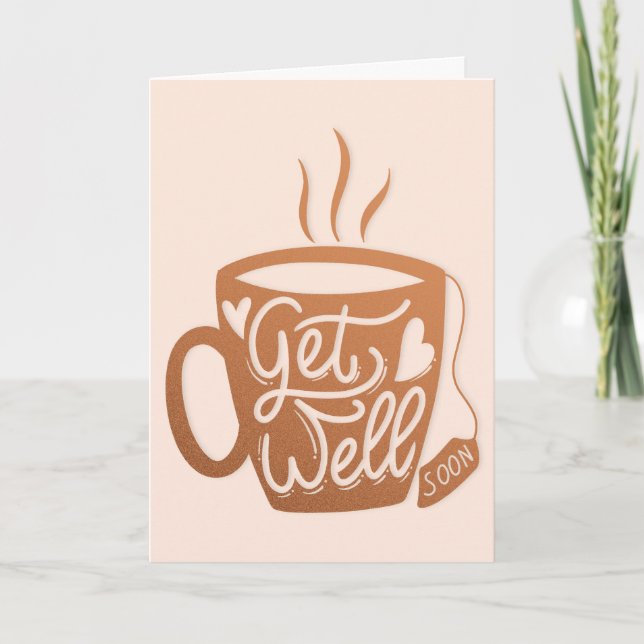 Carte Bonne chance Coupe de café bientôt avec la typogra (Devant)