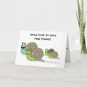 Carte Bonne chance dans votre nouvelle maison / escargot