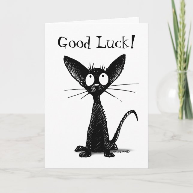 Carte Bonne chance Funny Personnalisé Lucky Chat noir (Devant)