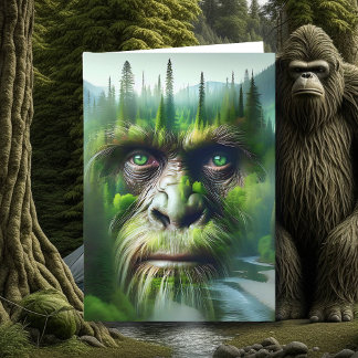Carte Bonne chance pour votre chasse au Bigfoot