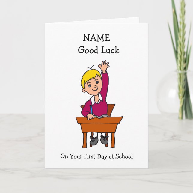 Carte Bonne chance Premier jour à l'école (Devant)