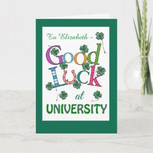 Carte Bonne chance sur mesure à l'Université Clover à qu